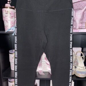 VS PINK large black high waisted yoga leggings